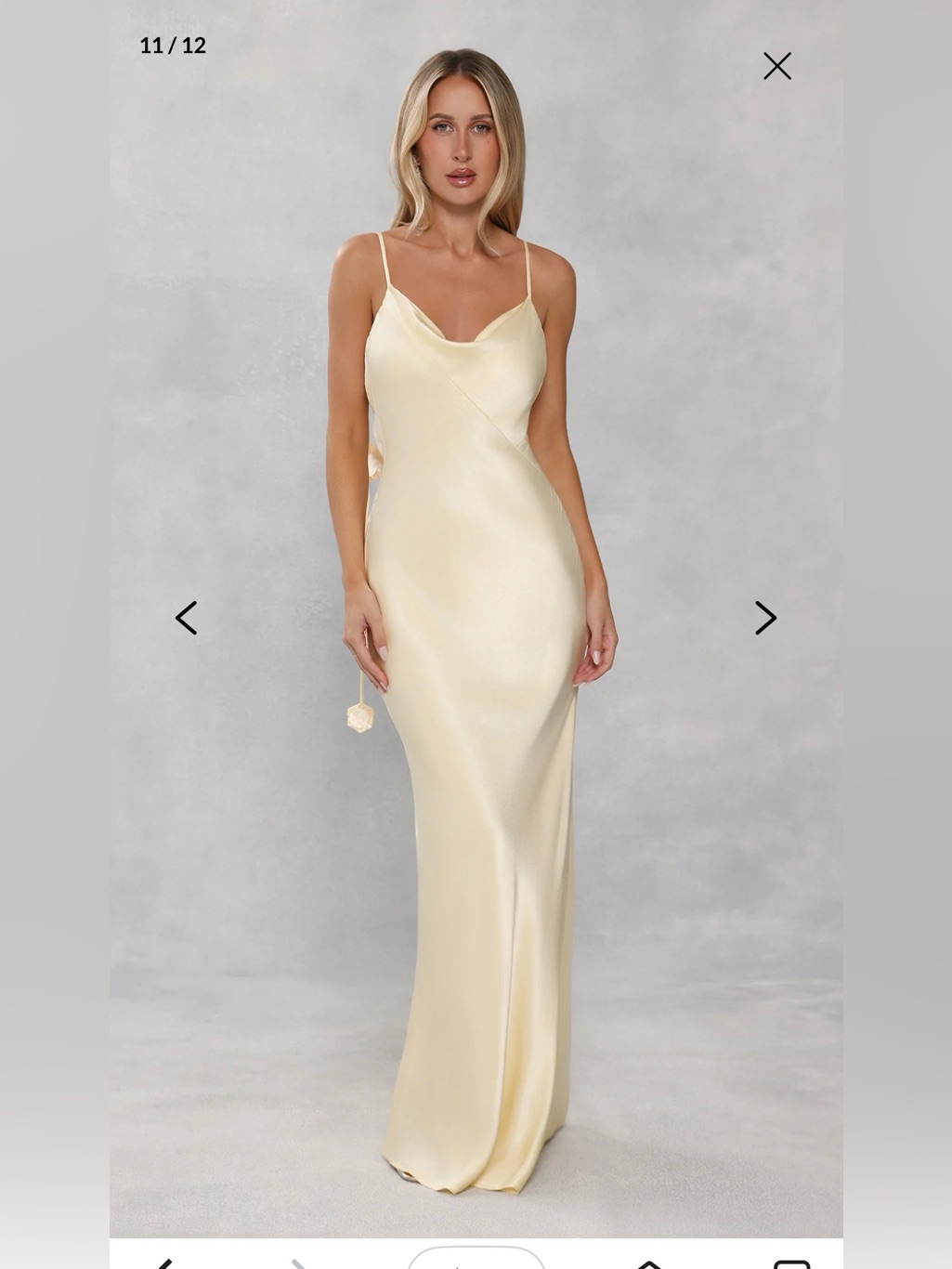 Hello Molly Satin Maxi Dress Yellow